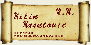 Milin Mašulović vizit kartica